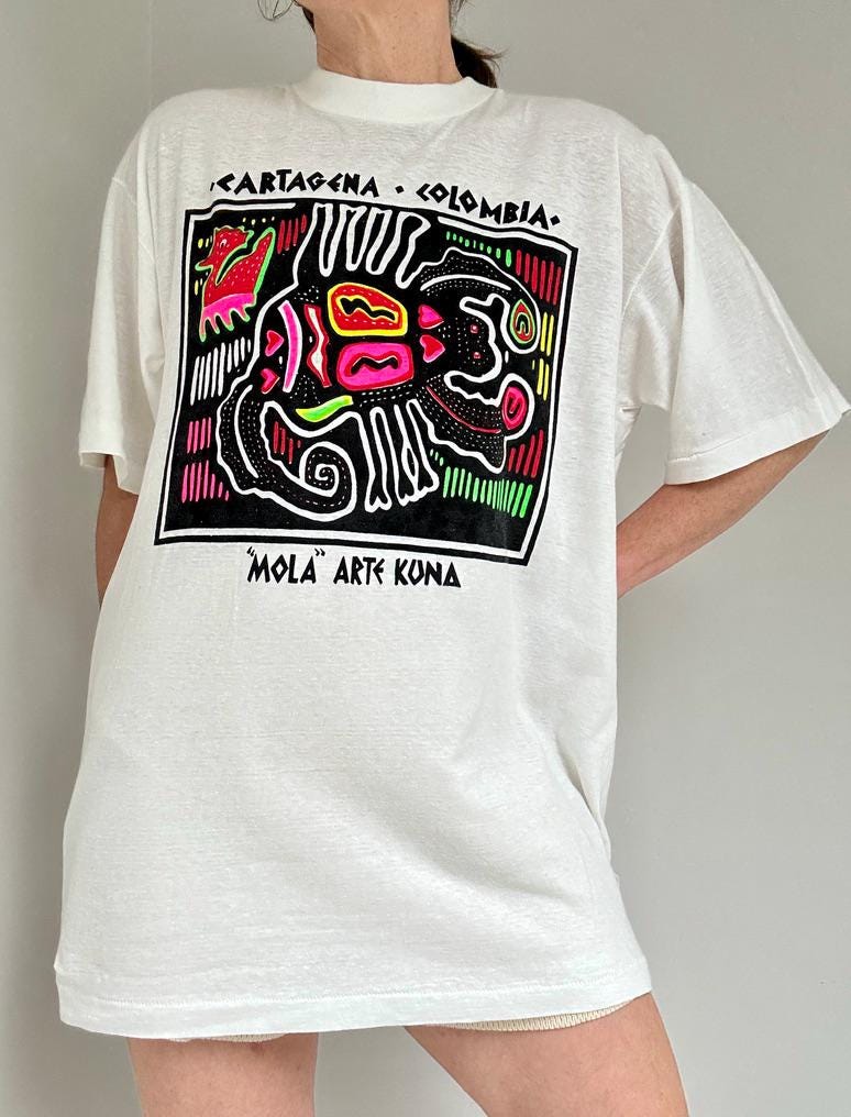 90s Mola art single stitch