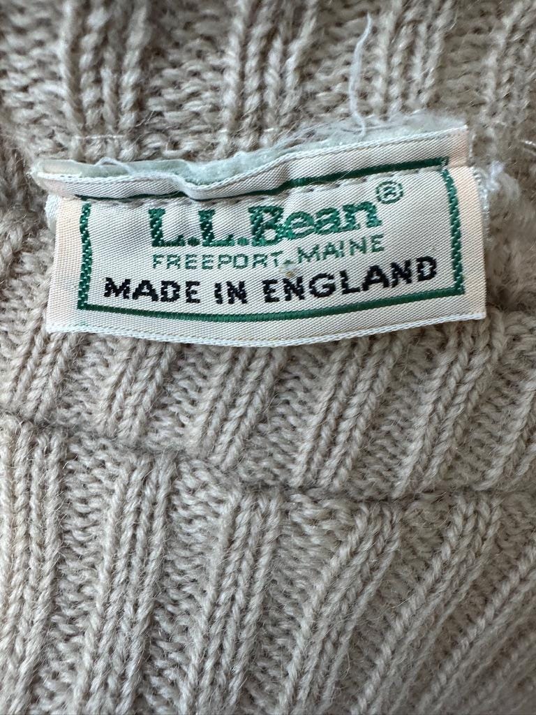 LL Bean elbow patch rib sweater