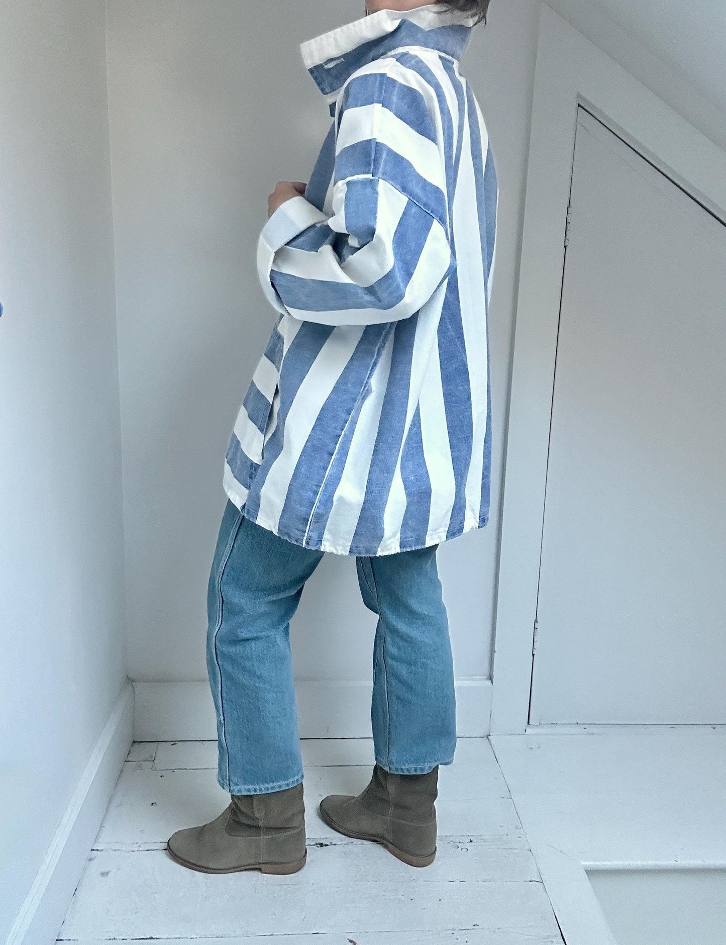 80s canvas stripe popover