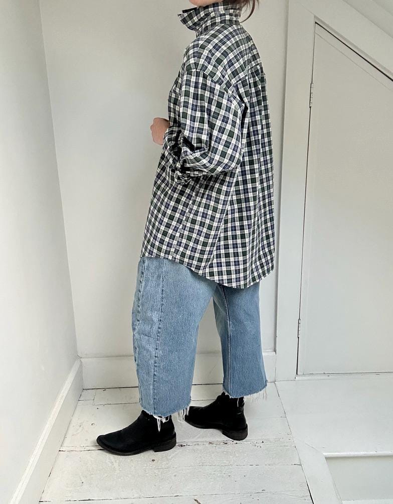 Lands’ End plaid button up