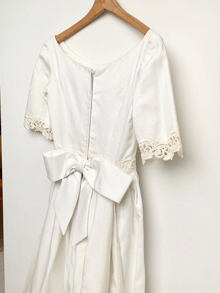 1960s linen wedding gown by Murray Hamburger