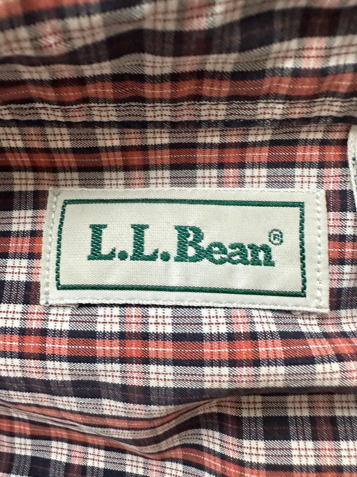90s LL Bean windowpane plaid button