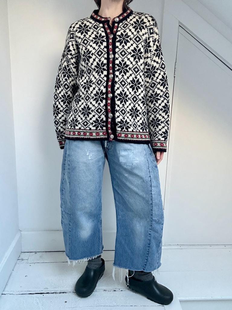 90s LL Bean nordic cardigan