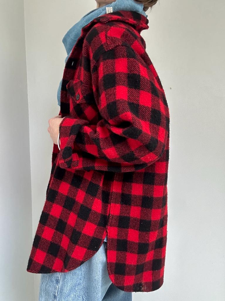 80s LL Bean buffalo check shacket in Cherry