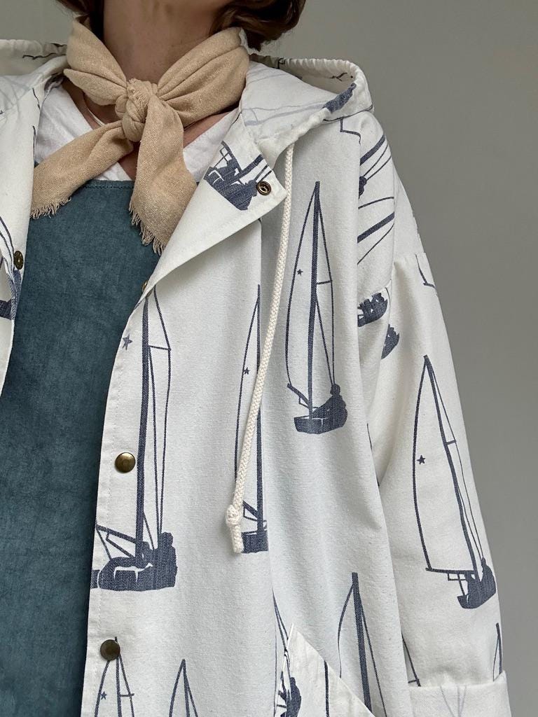 nineties snap front sailboat jacket