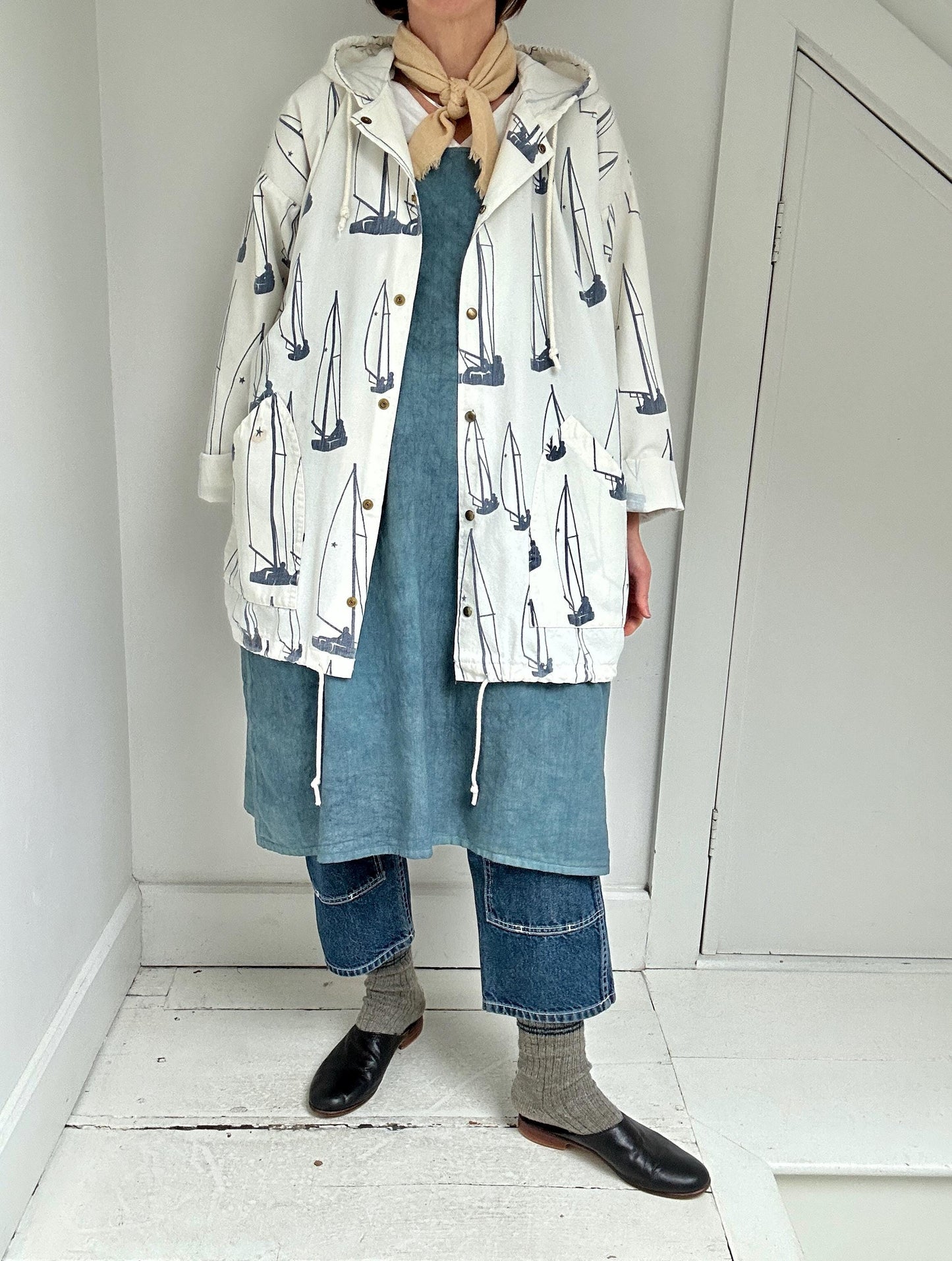 nineties snap front sailboat jacket