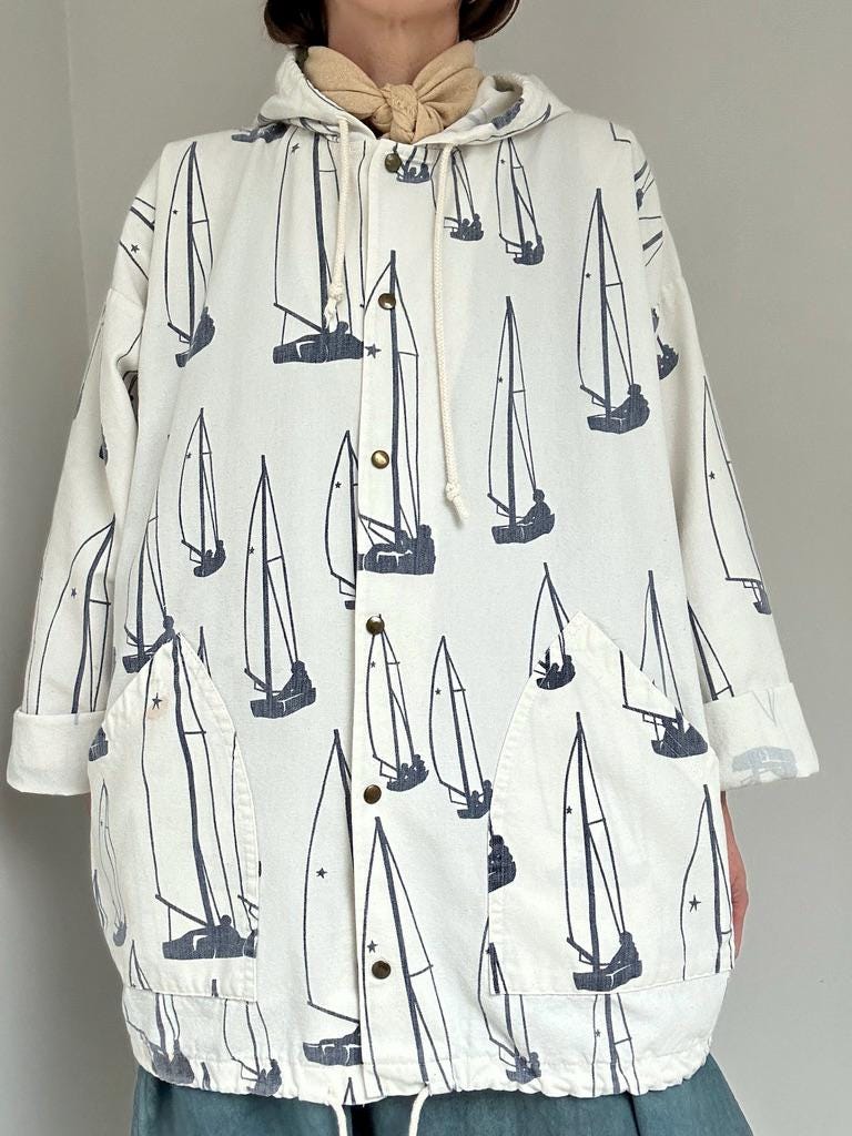 nineties snap front sailboat jacket