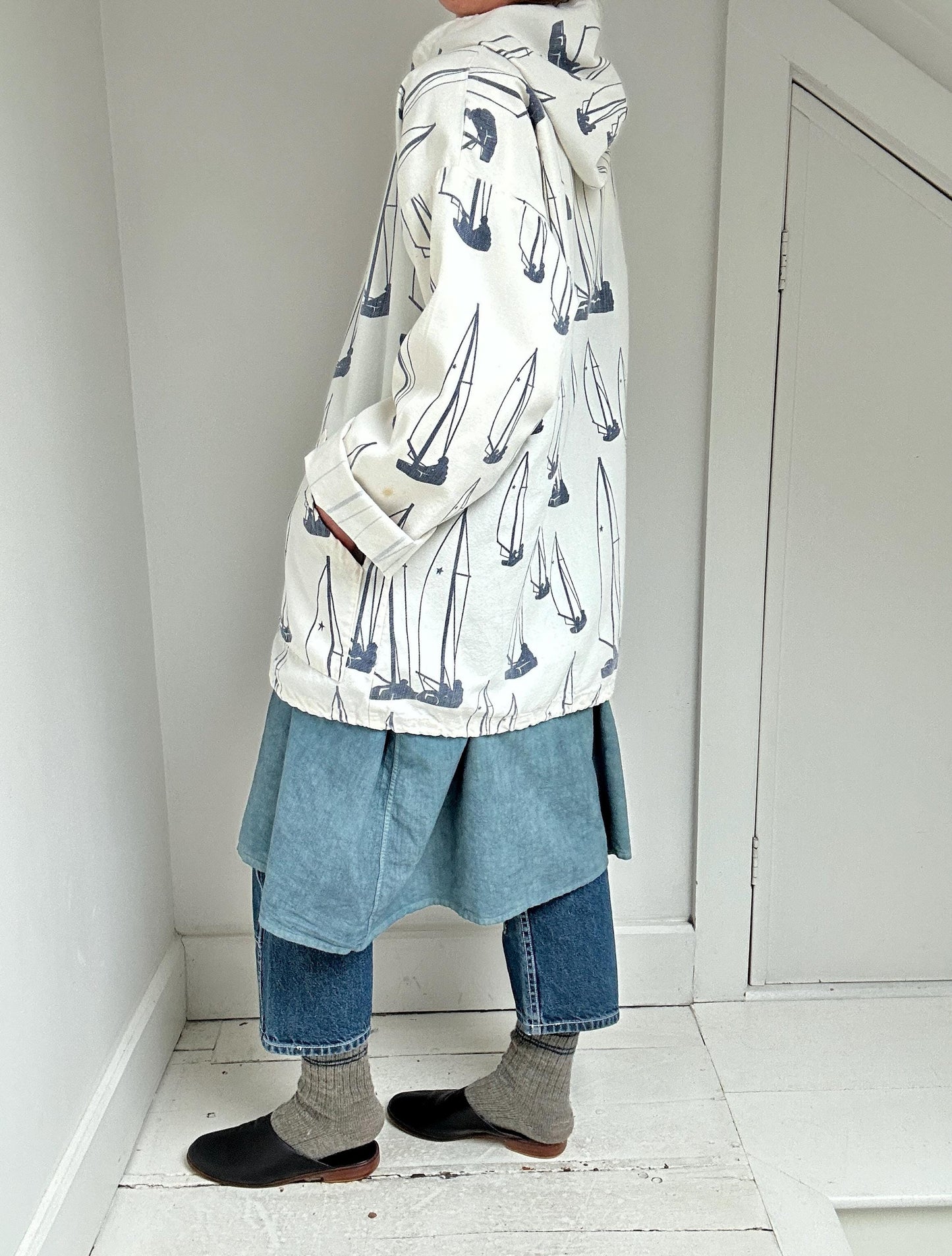 nineties snap front sailboat jacket