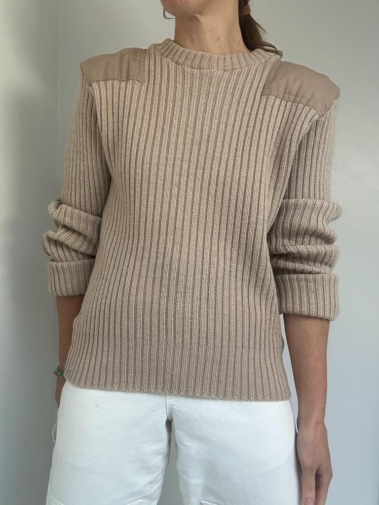 LL Bean elbow patch rib sweater