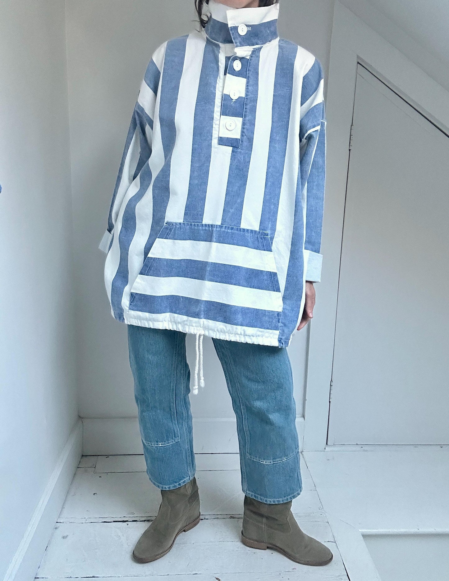 80s canvas stripe popover
