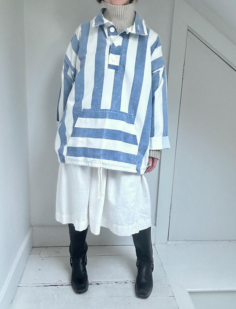 80s canvas stripe popover