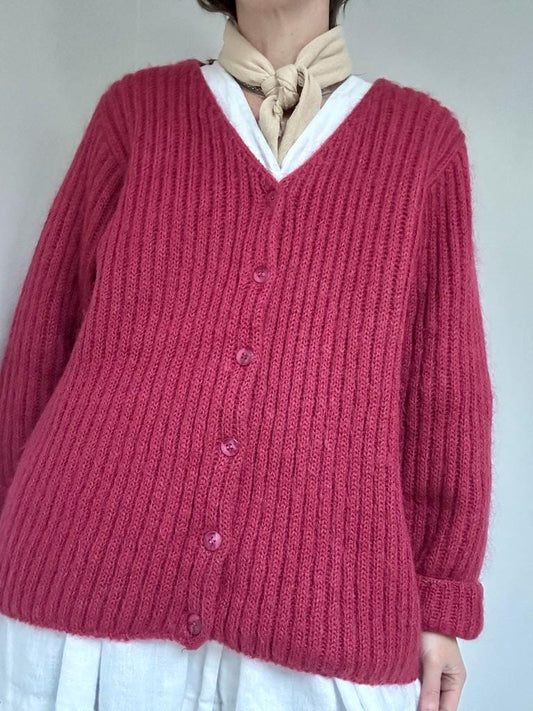 LL Bean mohair rib cardigan