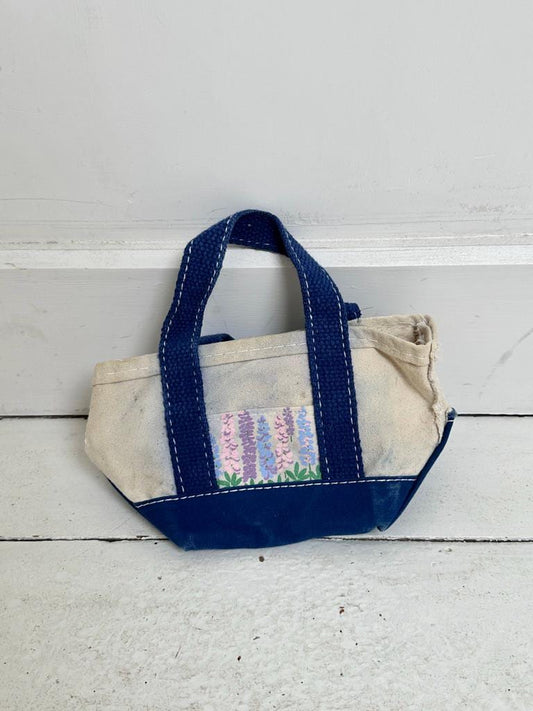 LL Bean mini boat and tote with lupine pocket