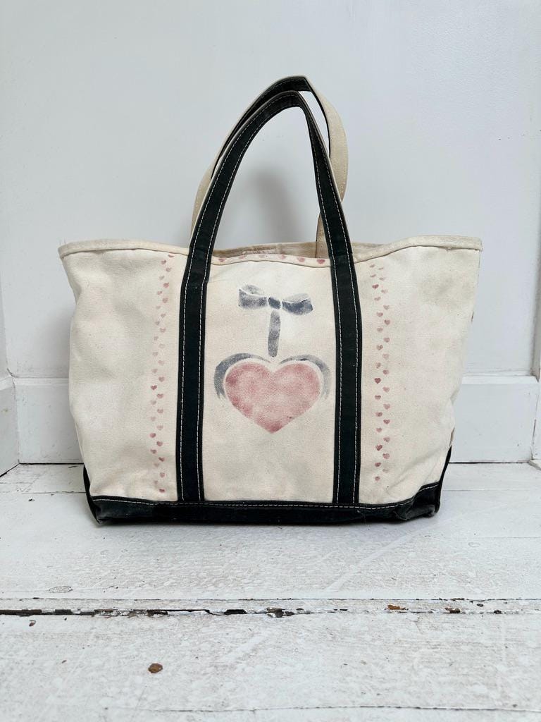 OOAK 1998 LL Bean hand stenciled boat and tote