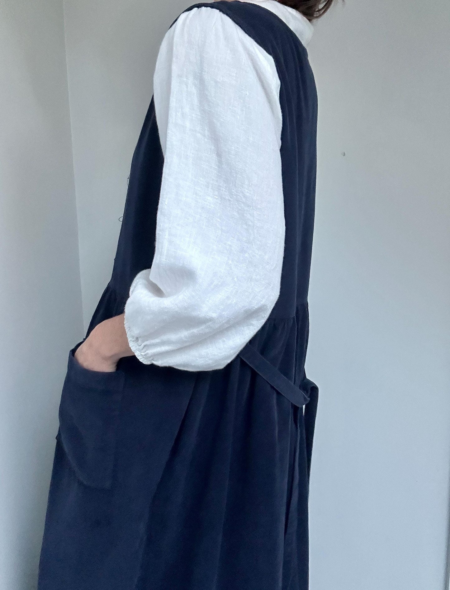 Minimalist corduroy chore jumper in Navy