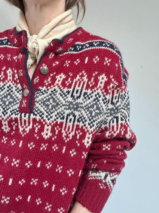 LL Bean wool nordic henley