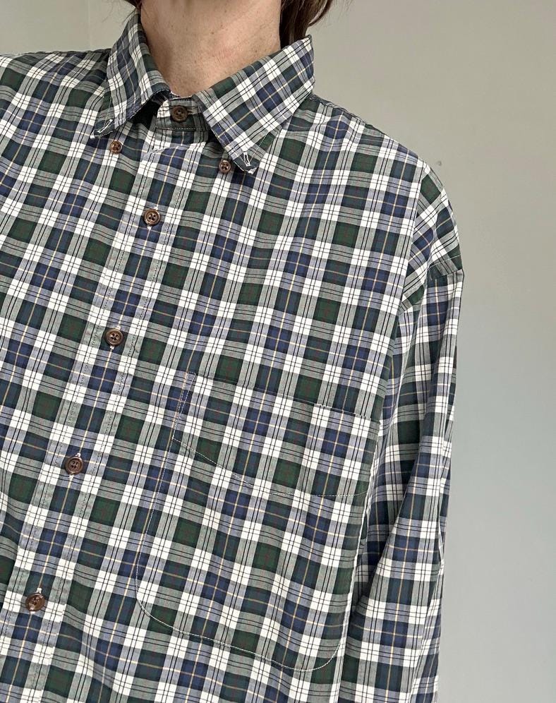 Lands’ End plaid button up