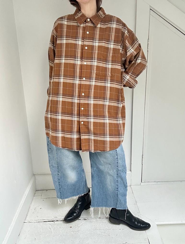 J Crew overshirt in Caramel Plaid