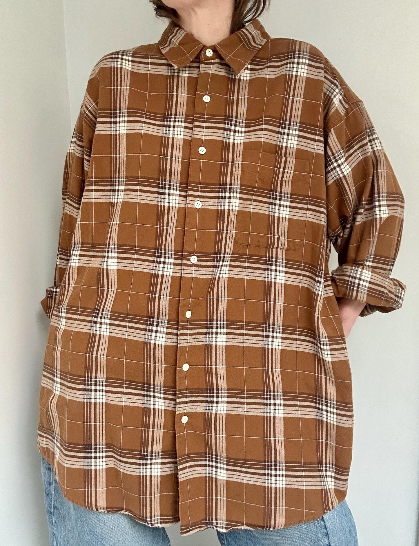 J Crew overshirt in Caramel Plaid