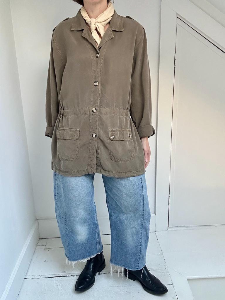 Bloomingdale’s tencel surplus jacket in Olive